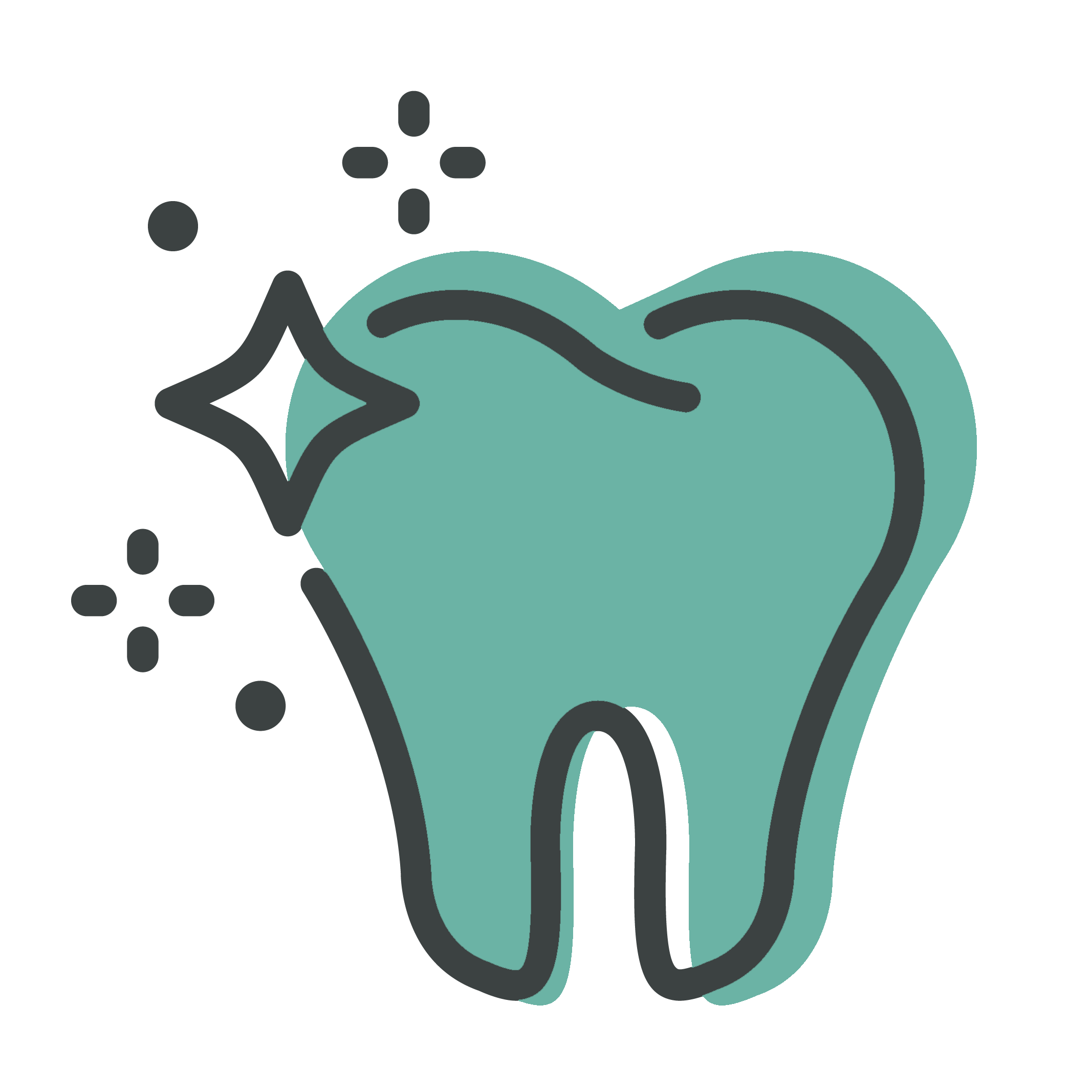 Sparkly Tooth Icon Lt Teal